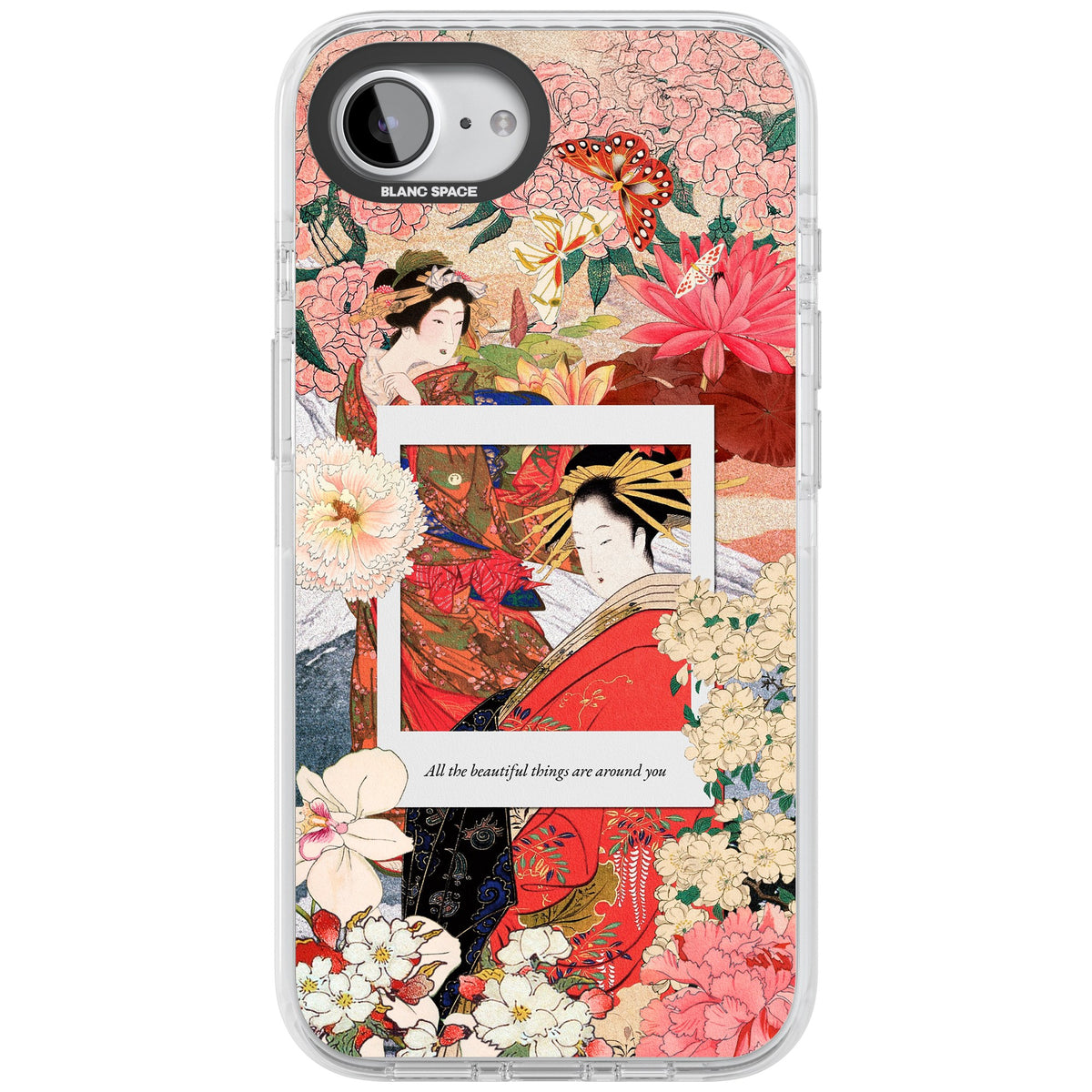 Woodblock Geisha iPhone 16e / iPhone 17e Impact Clear Phone Case front