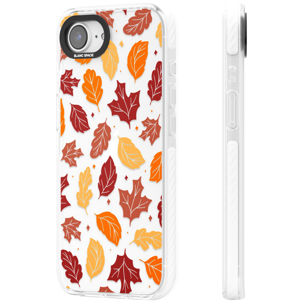 Autumn Leaves iPhone 16e / iPhone 17e Impact Clear Phone Case side