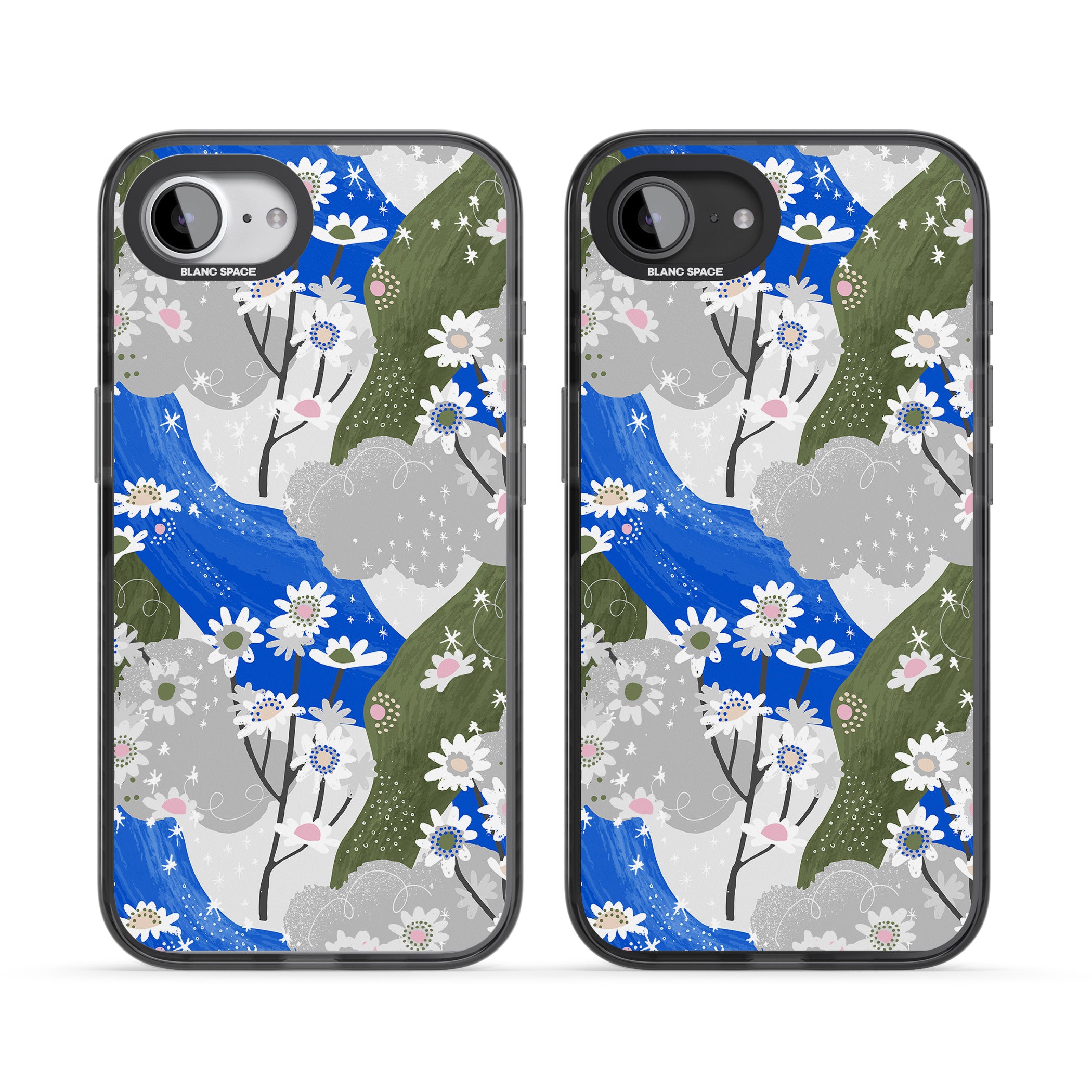 Blue & Grey Daisies Pattern