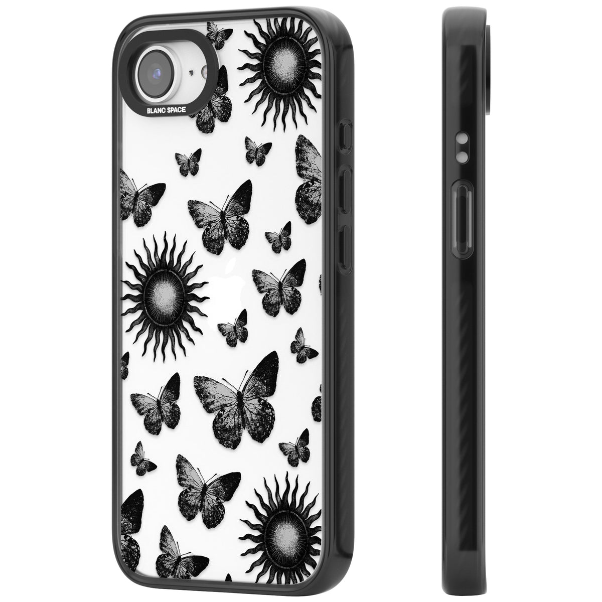 Butterflies Suns iPhone 16e / iPhone 17e Impact Black Phone Case side
