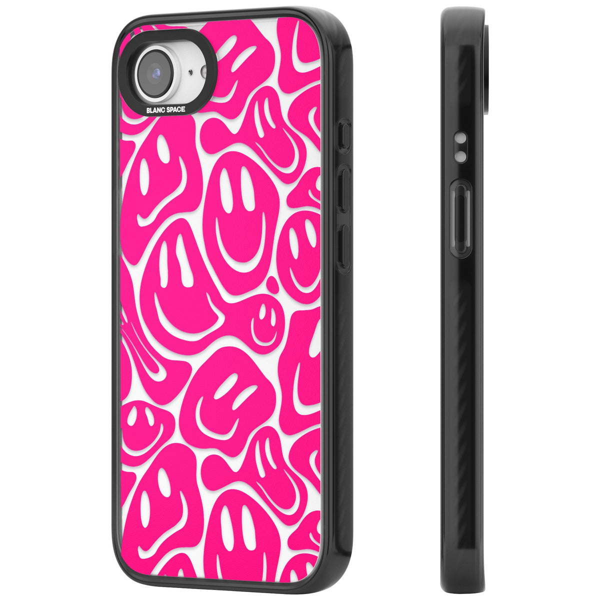 Pink Acid Faces iPhone 16e / iPhone 17e Impact Black Phone Case side