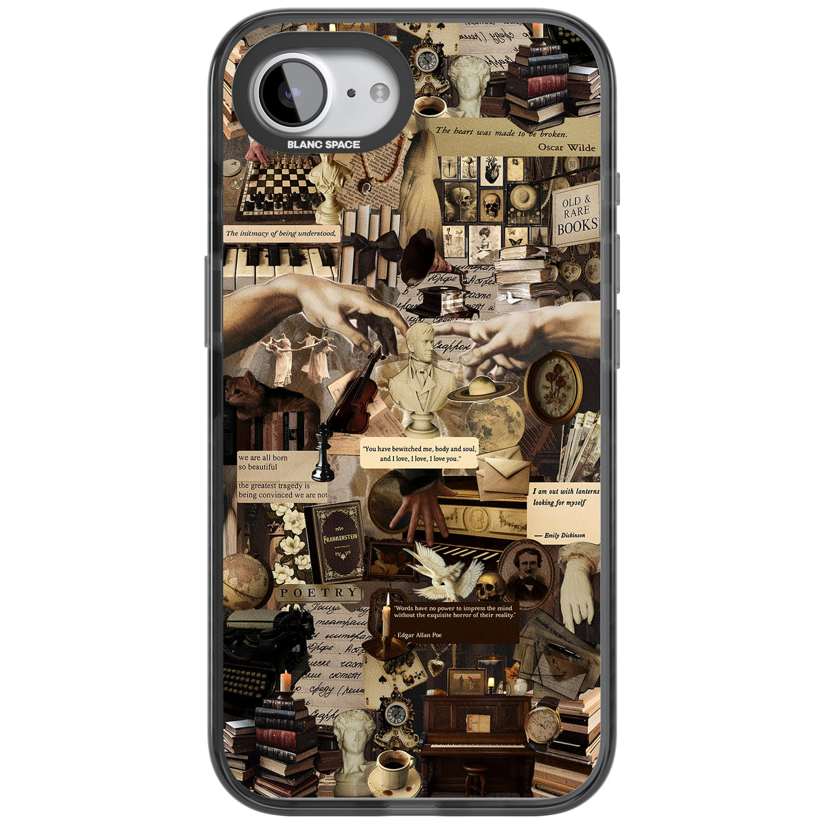 Antique Collage iPhone 16e / iPhone 17e Impact Black Phone Case front