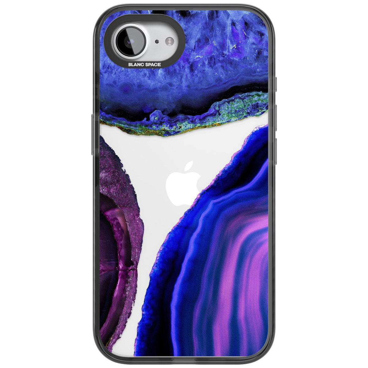 Violet Agate Slice iPhone 16e / iPhone 17e Impact Black Phone Case front