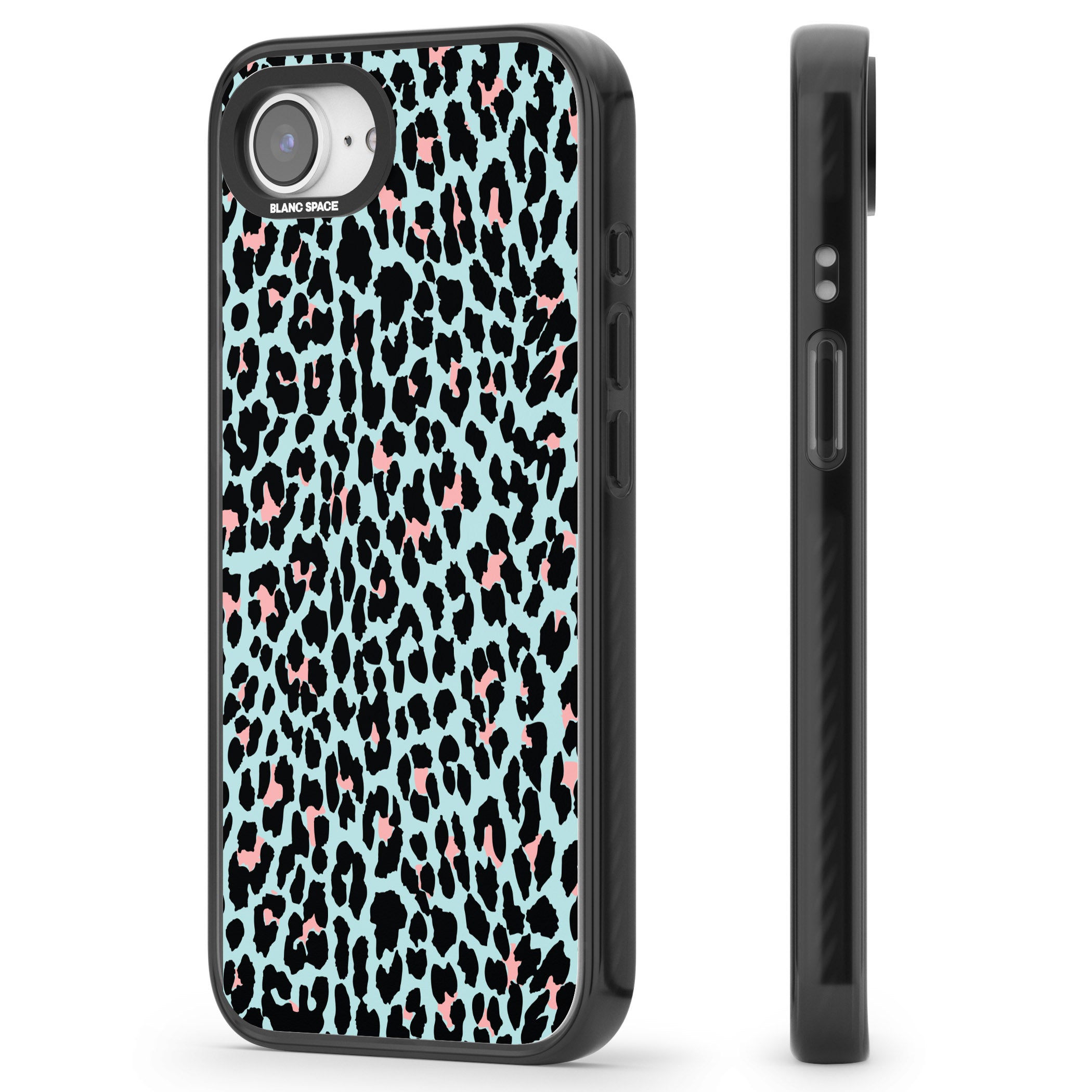 Pastel Blue & Pink Leopard Print
