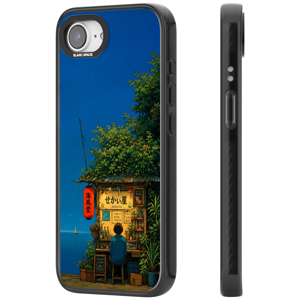 The Shirahama Kiosk iPhone 16e / iPhone 17e Impact Black Phone Case side