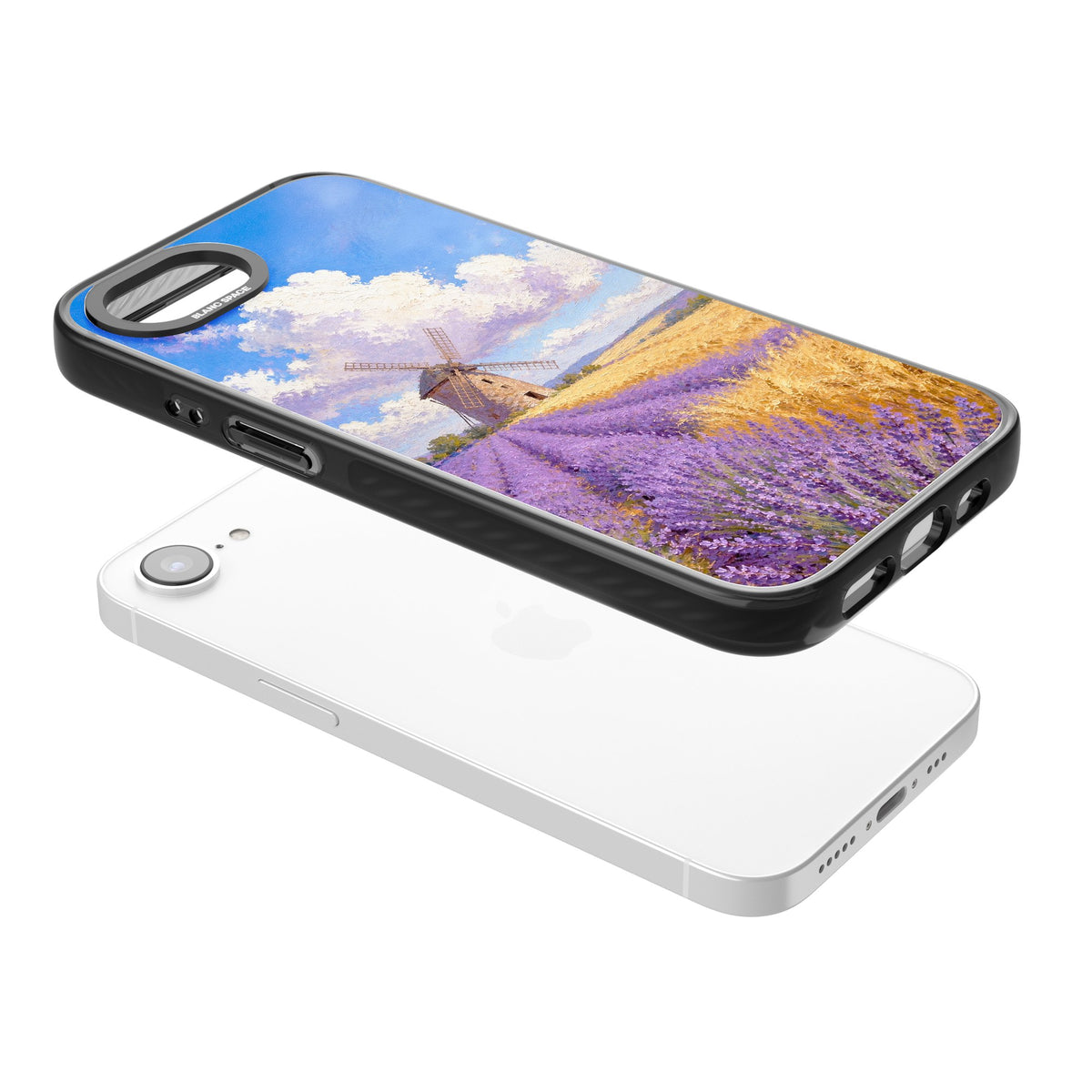 Lavender Mill iPhone 16e / iPhone 17e Impact Black Phone Case angled