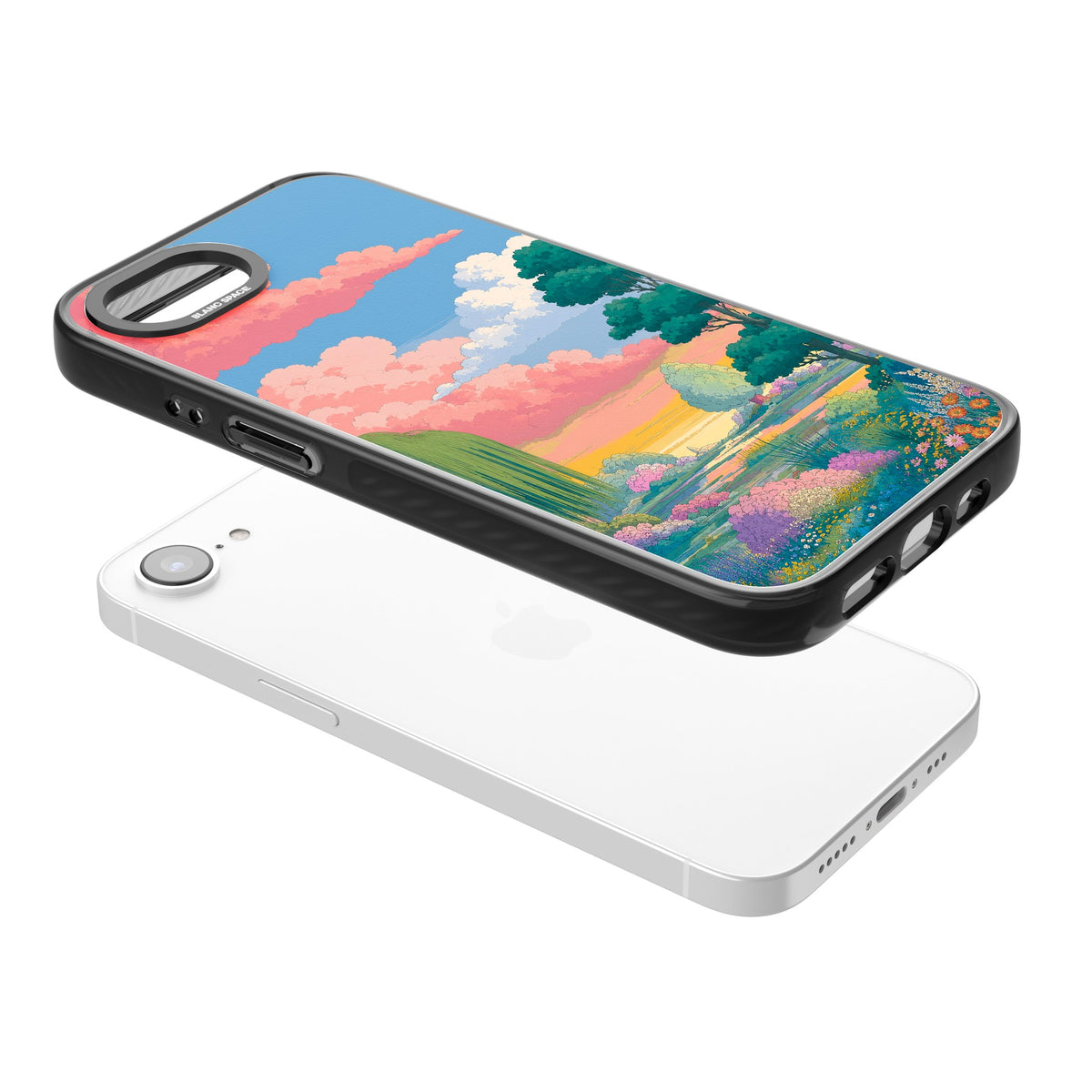 Dream Valley iPhone 16e / iPhone 17e Impact Black Phone Case angled