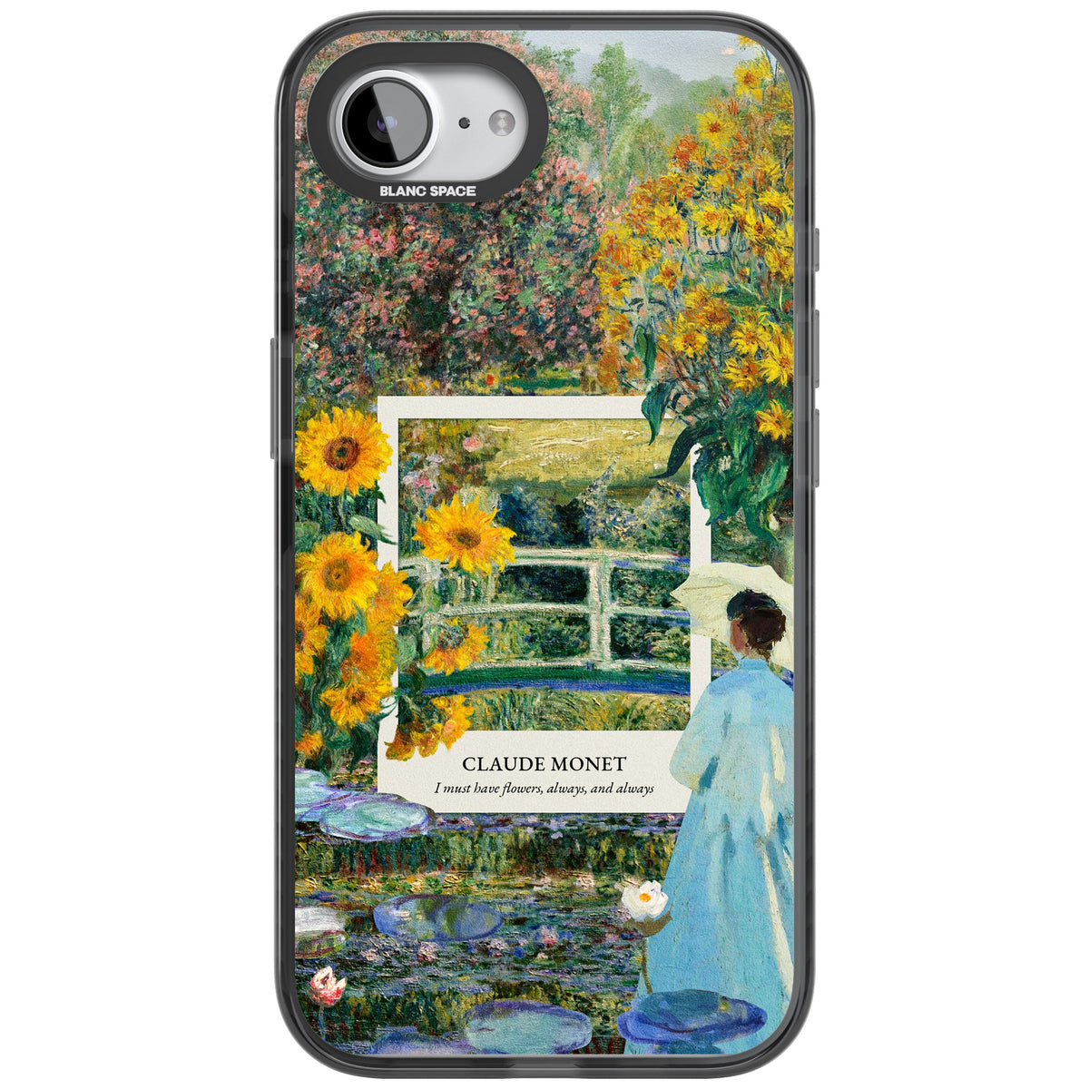 Monet Garden Bridge iPhone 16e / iPhone 17e Impact Black Phone Case front