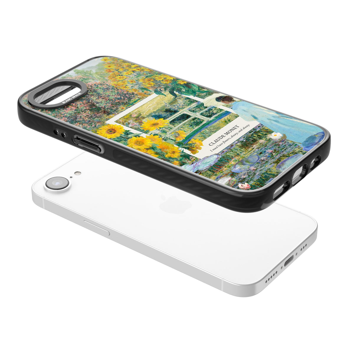 Monet Garden Bridge iPhone 16e / iPhone 17e Impact Black Phone Case angled