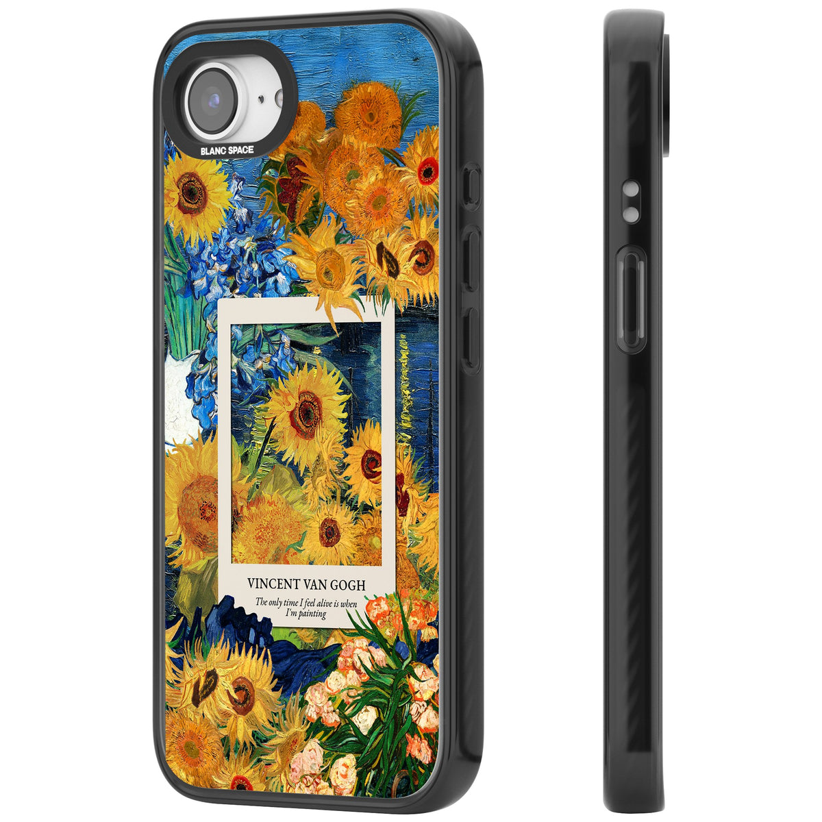 Van Gogh Sunflowers iPhone 16e / iPhone 17e Impact Black Phone Case side
