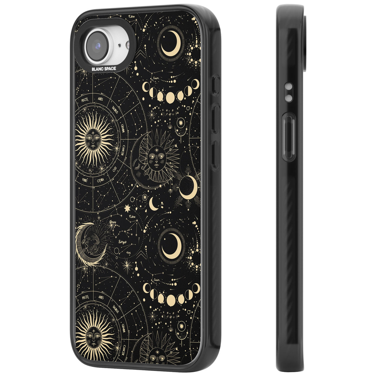 Celestial Cipher iPhone 16e / iPhone 17e Impact Black Phone Case side