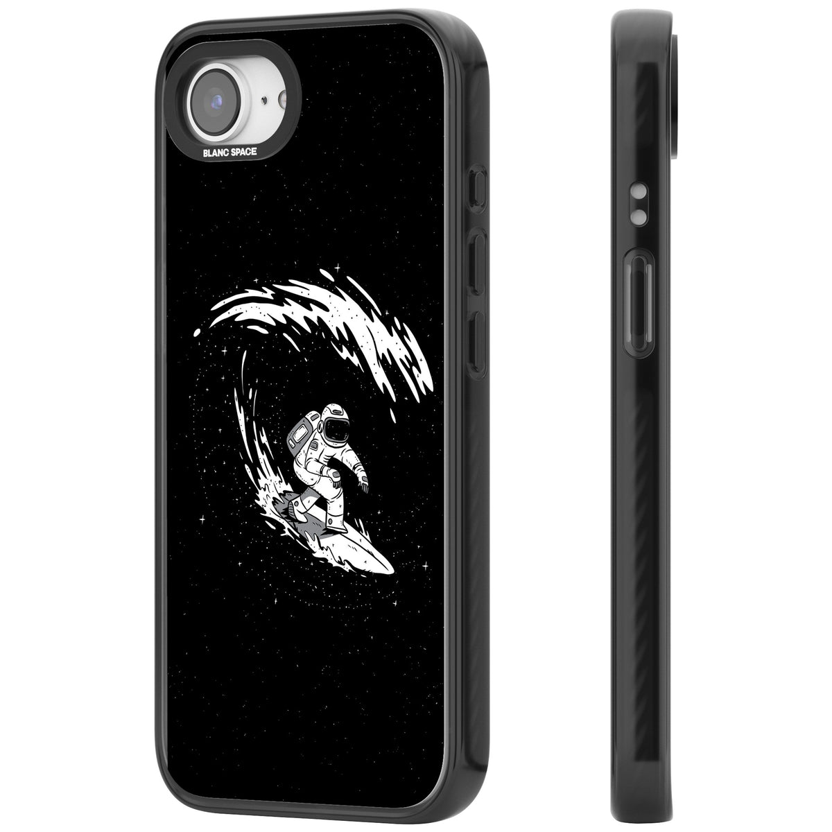 Cosmic Surf iPhone 16e / iPhone 17e Impact Black Phone Case side