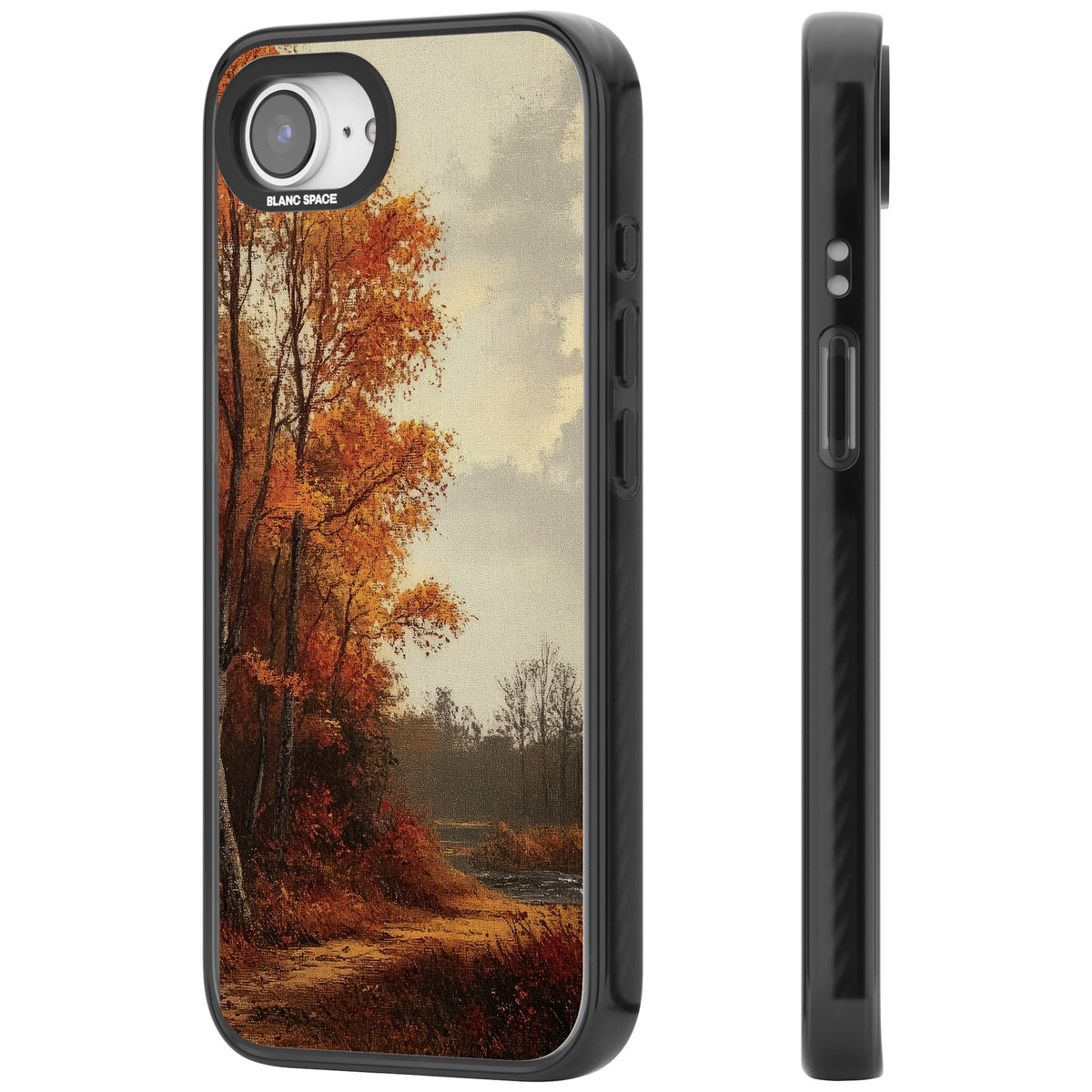 Vintage Autumn Oil Painting iPhone 16e / iPhone 17e Impact Black Phone Case side