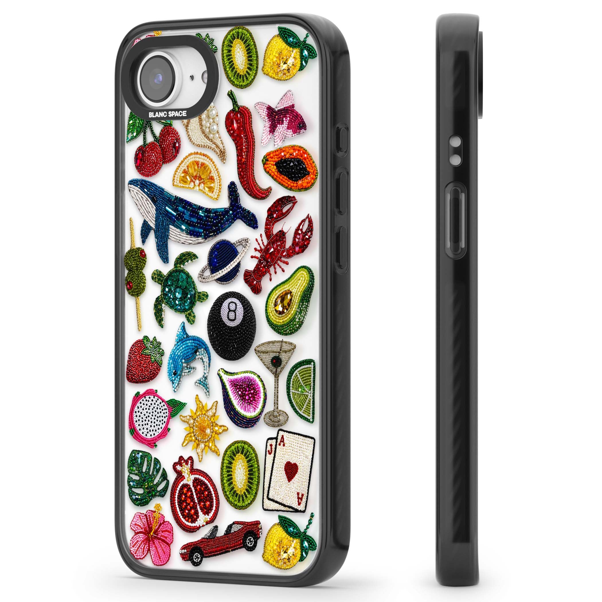 Beaded Mix cute iPhone case | Black Impact case for iPhone 16e, iPhone 17e