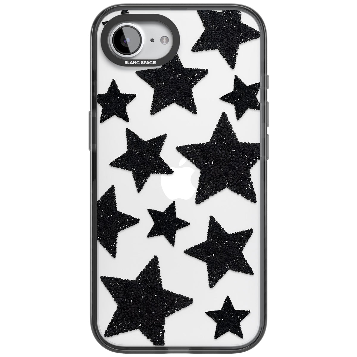 Beaded Black Stars iPhone 16e / iPhone 17e Impact Black Phone Case front