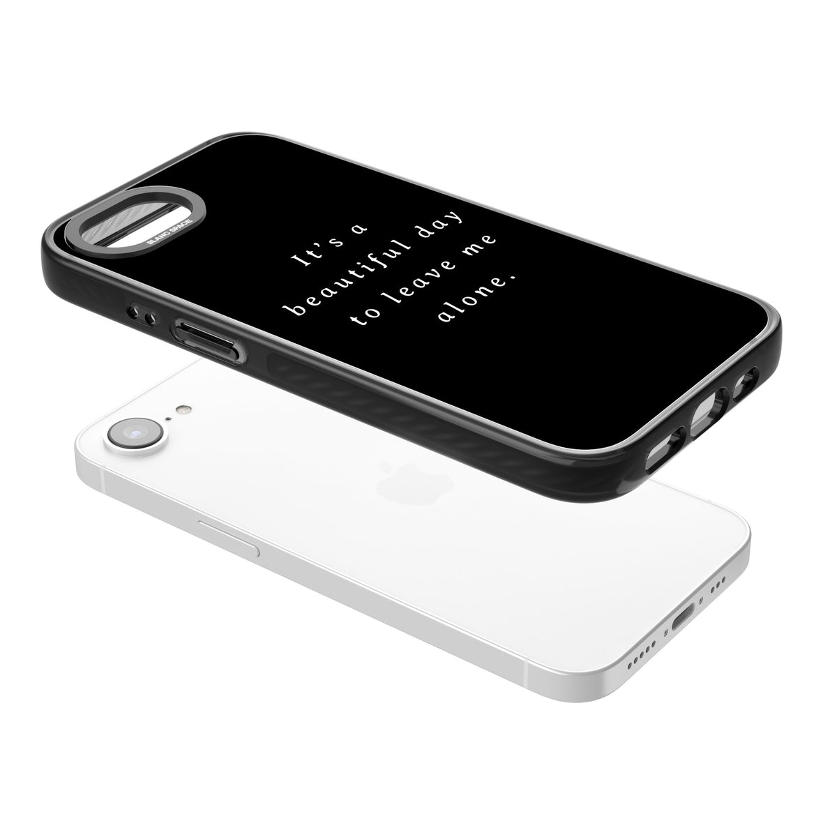 Beautiful Day Quote iPhone 16e / iPhone 17e Impact Black Phone Case angled
