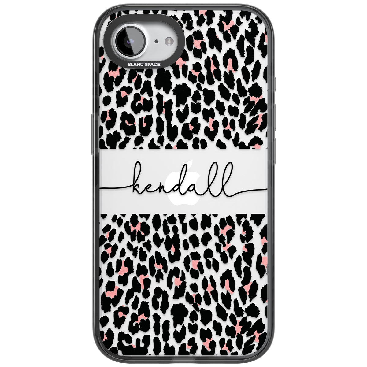 Personalised Tatty Leopard iPhone 16e / iPhone 17e Impact Black Phone Case front