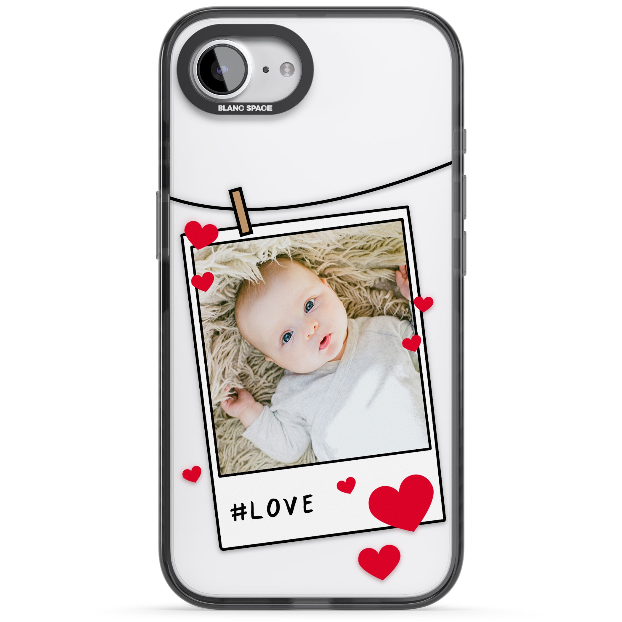 Personalised Paperclip & Hearts Instant Camera Photo