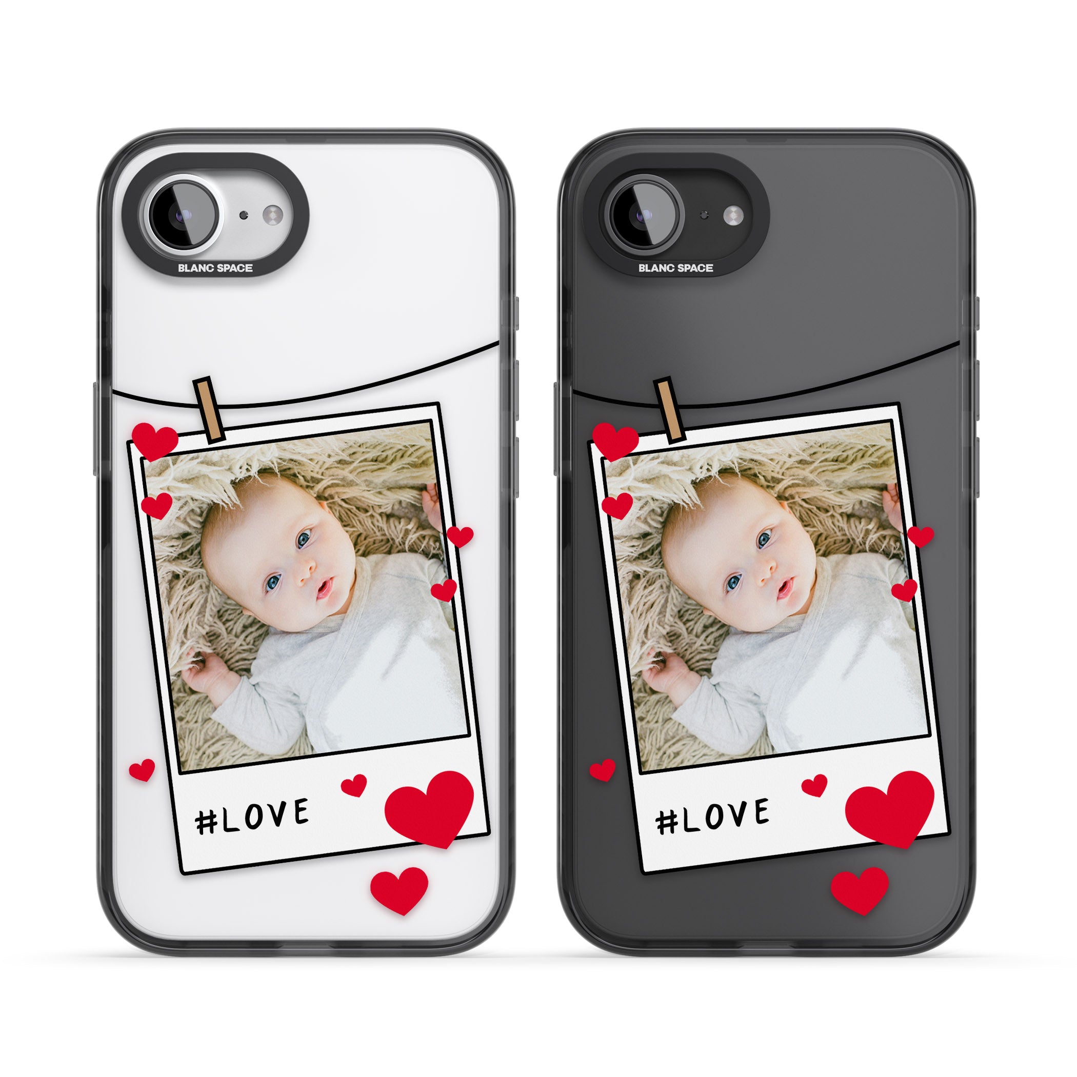 Personalised Paperclip & Hearts Instant Camera Photo