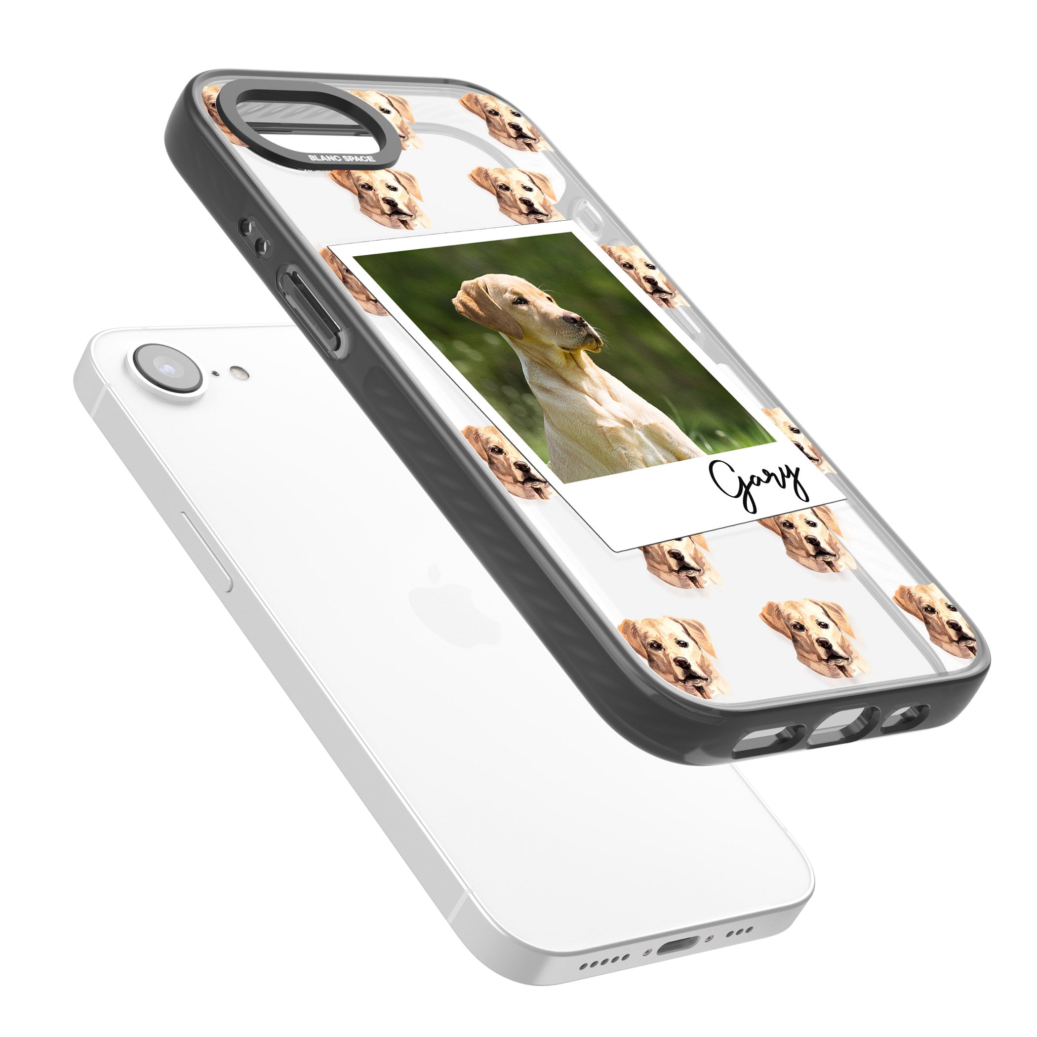 Personalised Tan Black Labrador Instant Camera Photo