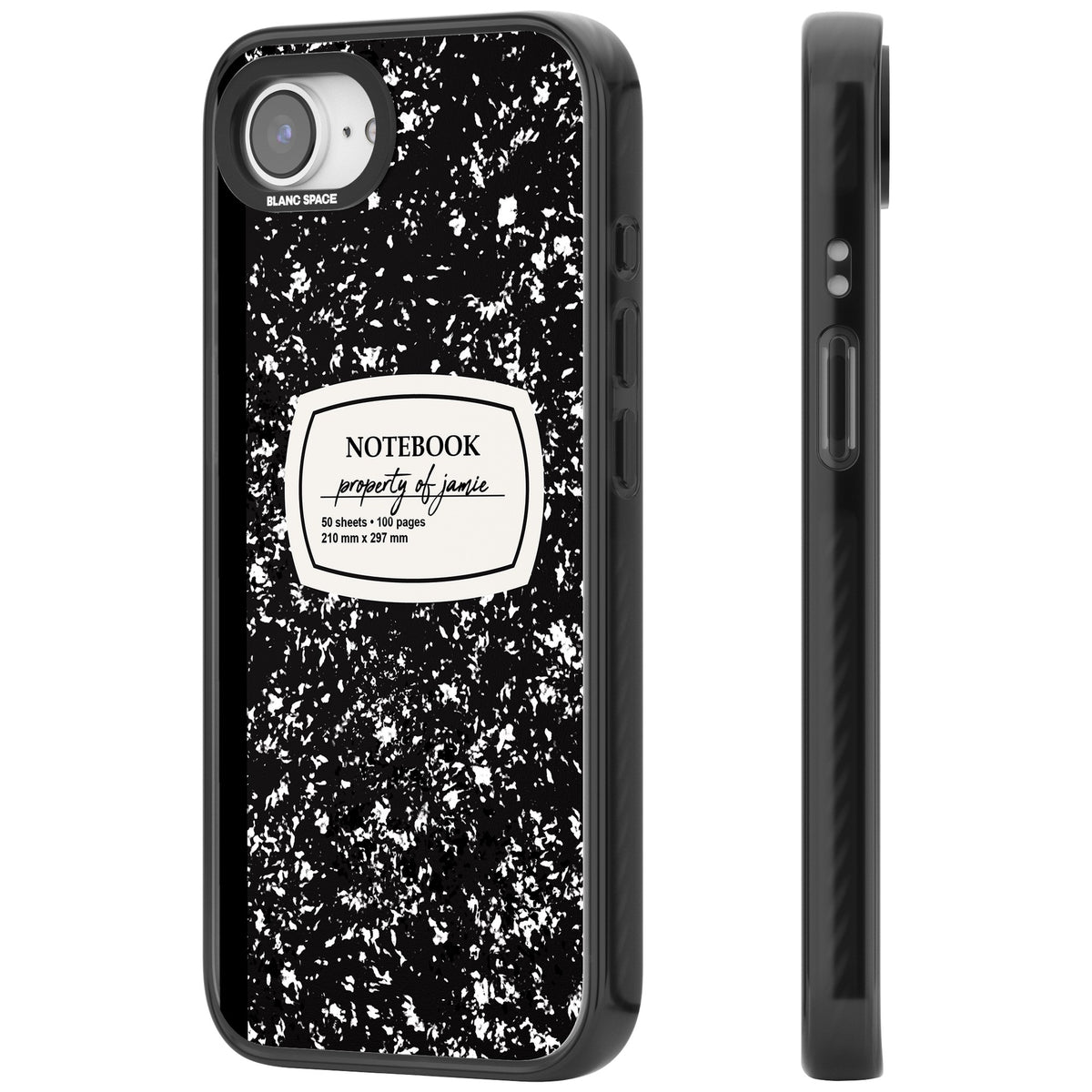 Personalised Classic Composition iPhone 16e / iPhone 17e Impact Black Phone Case side