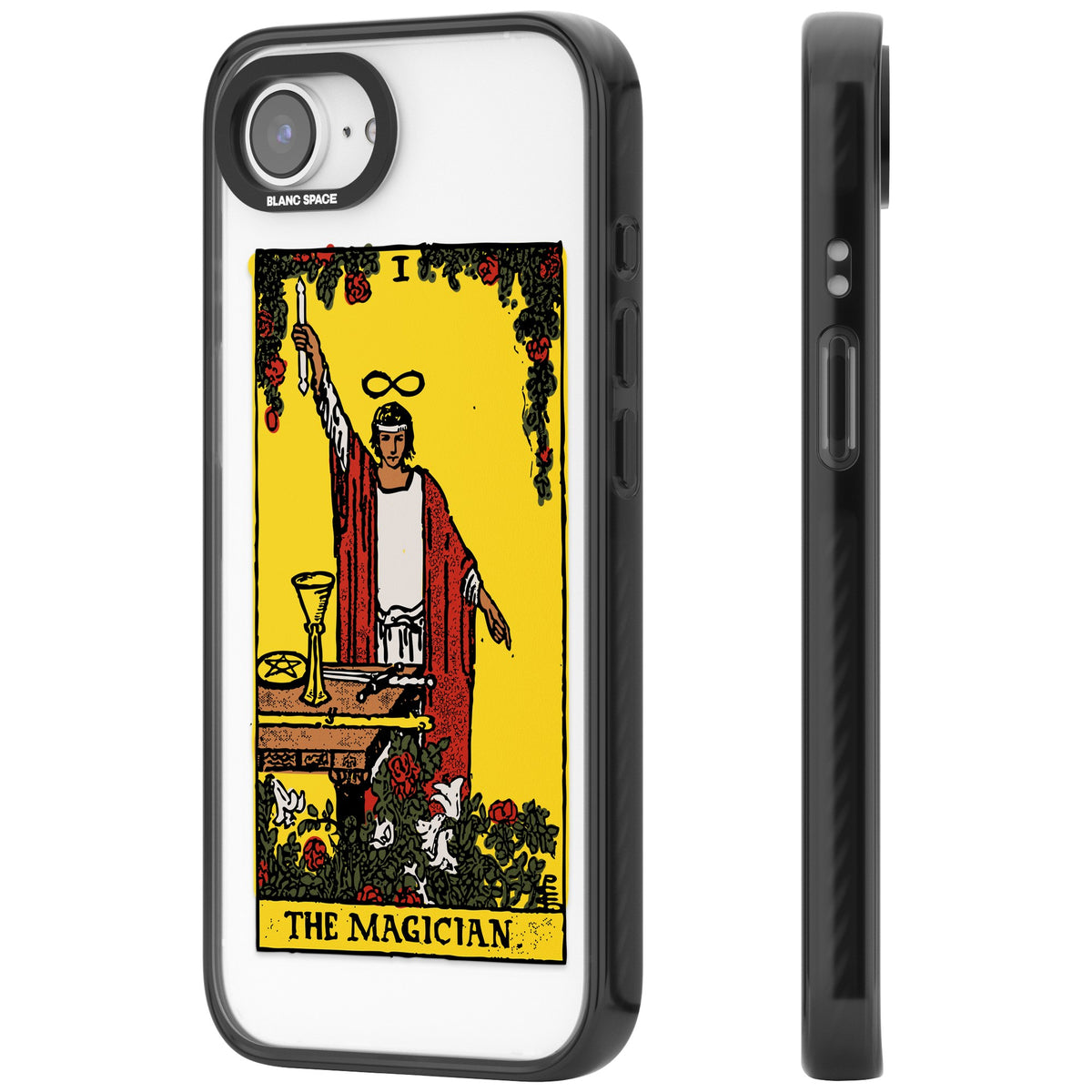 Personalised The Magician Tarot Card (Color) iPhone 16e / iPhone 17e Impact Black Phone Case side