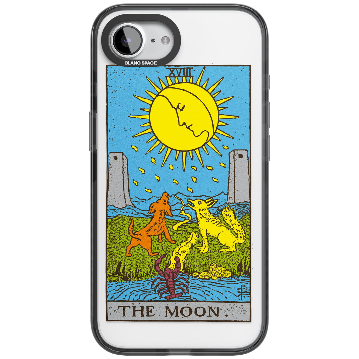Personalised The Moon Tarot Card (Color) iPhone 16e / iPhone 17e Impact Black Phone Case front