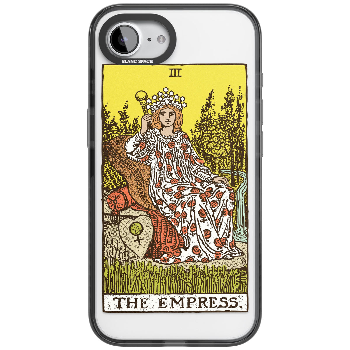 Personalised The Empress Tarot Card (Color) iPhone 16e / iPhone 17e Impact Black Phone Case front