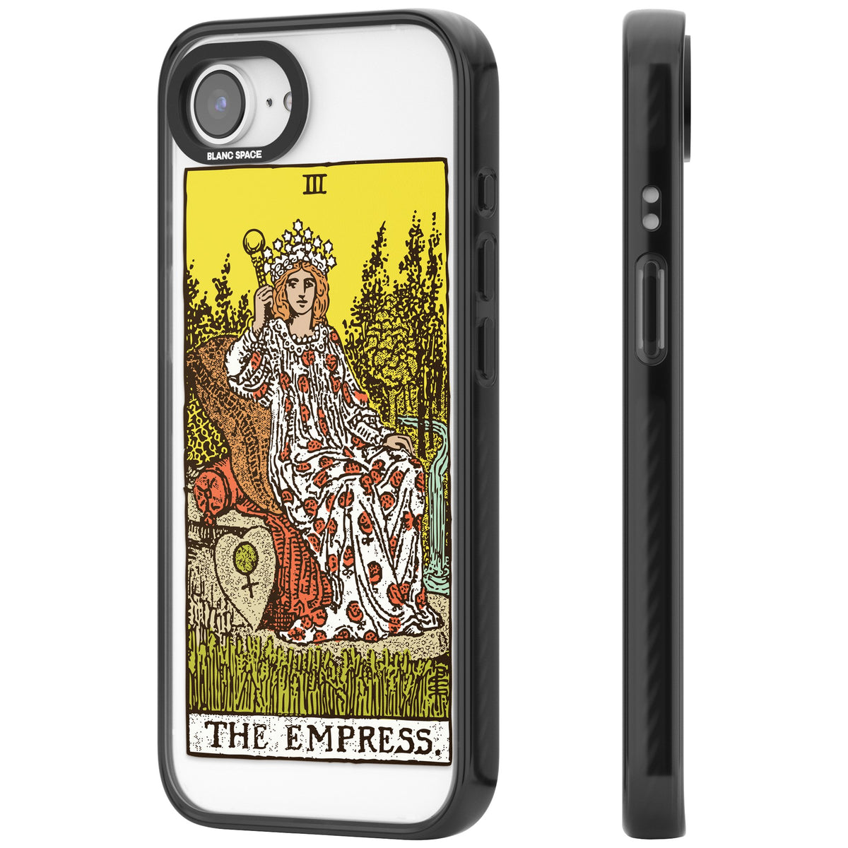 Personalised The Empress Tarot Card (Color) iPhone 16e / iPhone 17e Impact Black Phone Case side