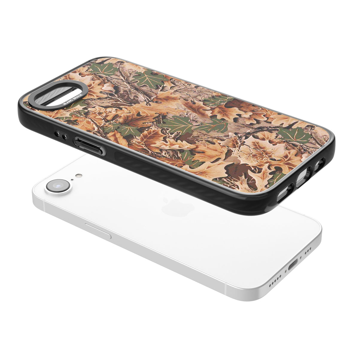 Autumn Huntsman iPhone 16e / iPhone 17e Impact Black Phone Case angled