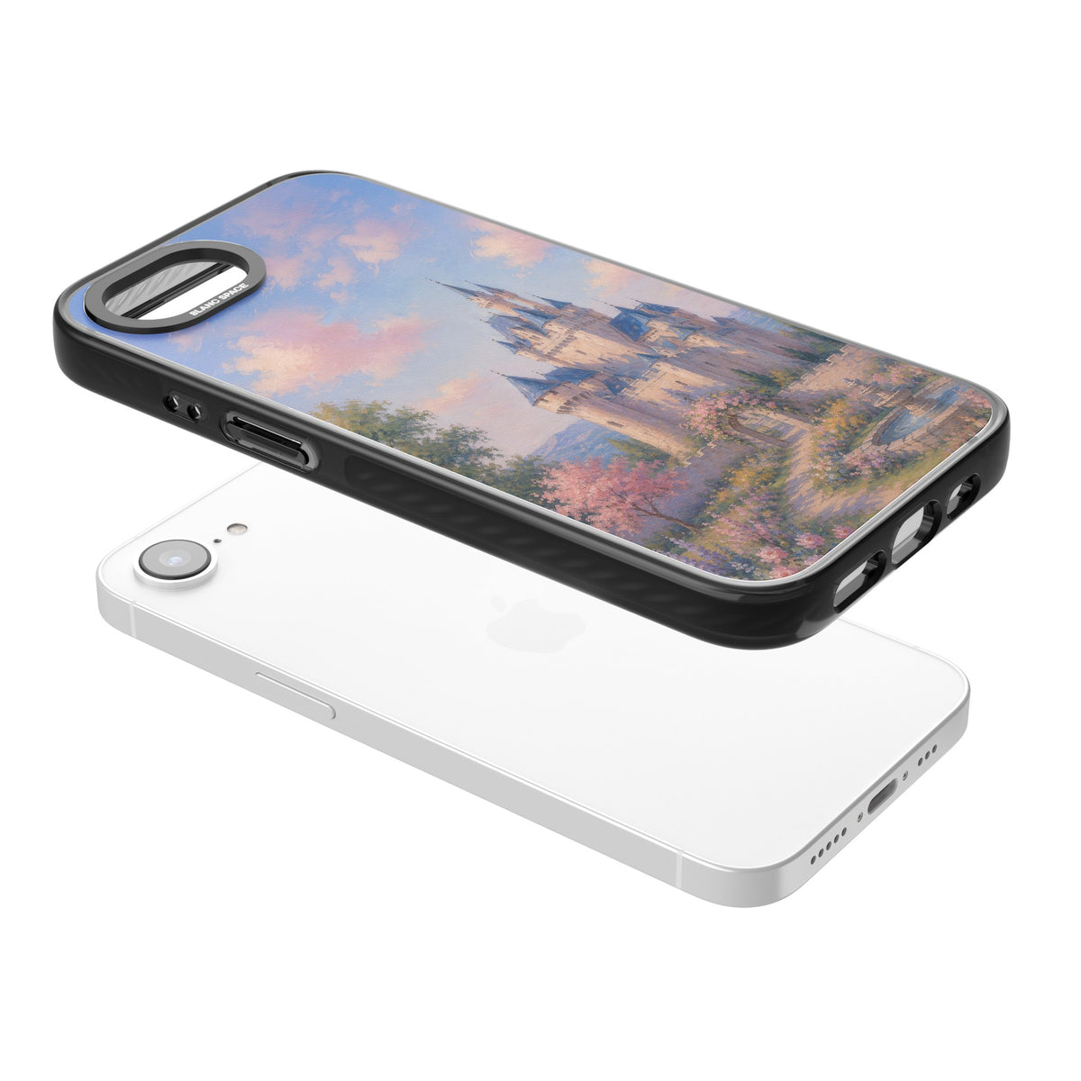 Enchanted Kingdom iPhone 16e / iPhone 17e Impact Black Phone Case angled