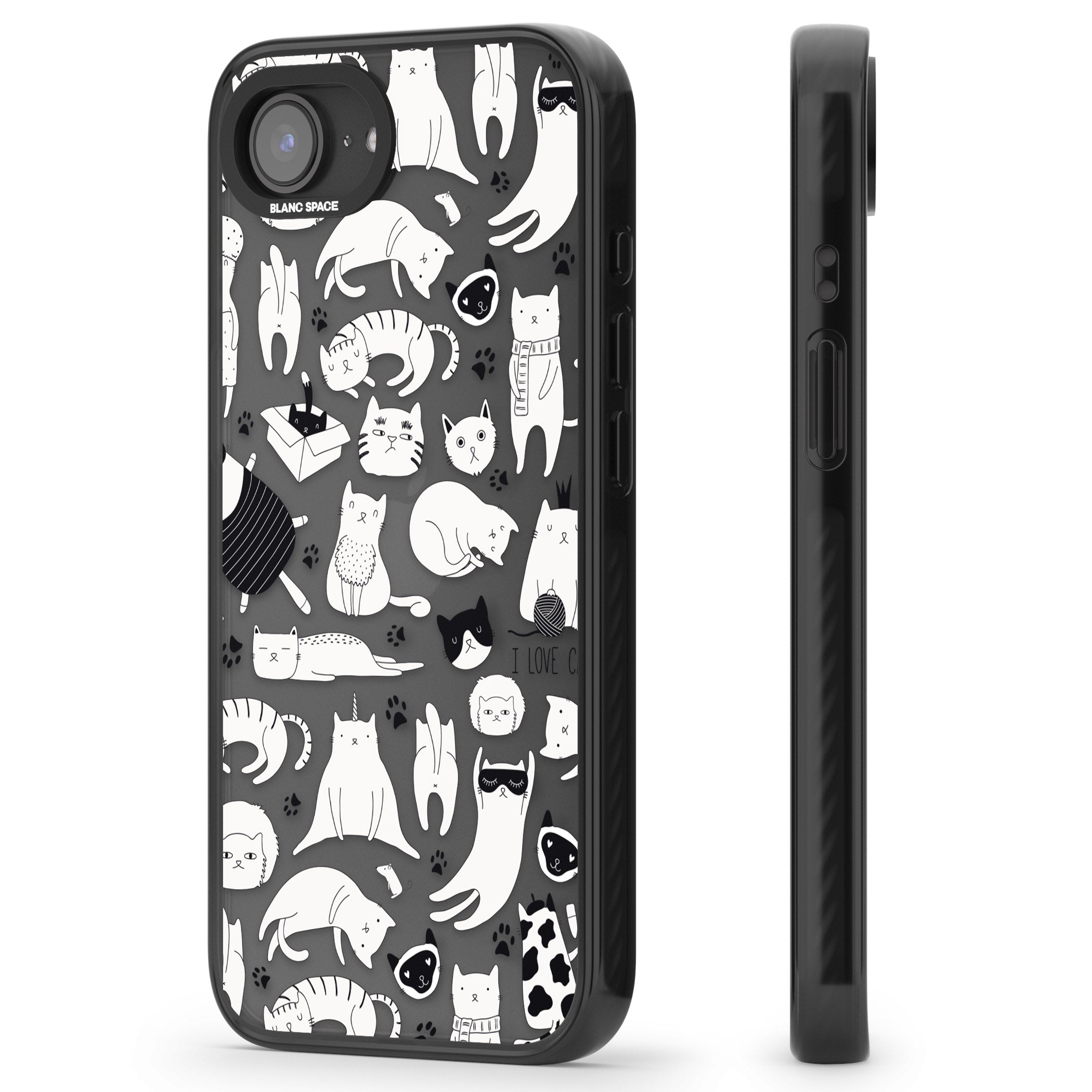 Cartoon Cat Collage Black & White