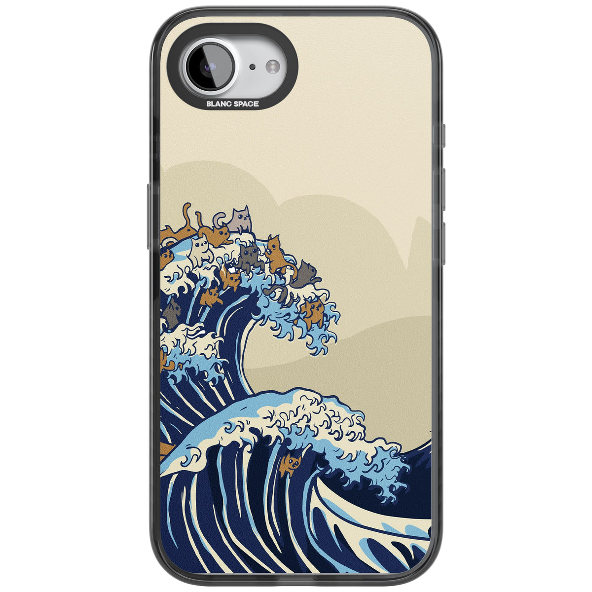 The Great Cat Wave iPhone 16e / iPhone 17e Impact Black Phone Case front