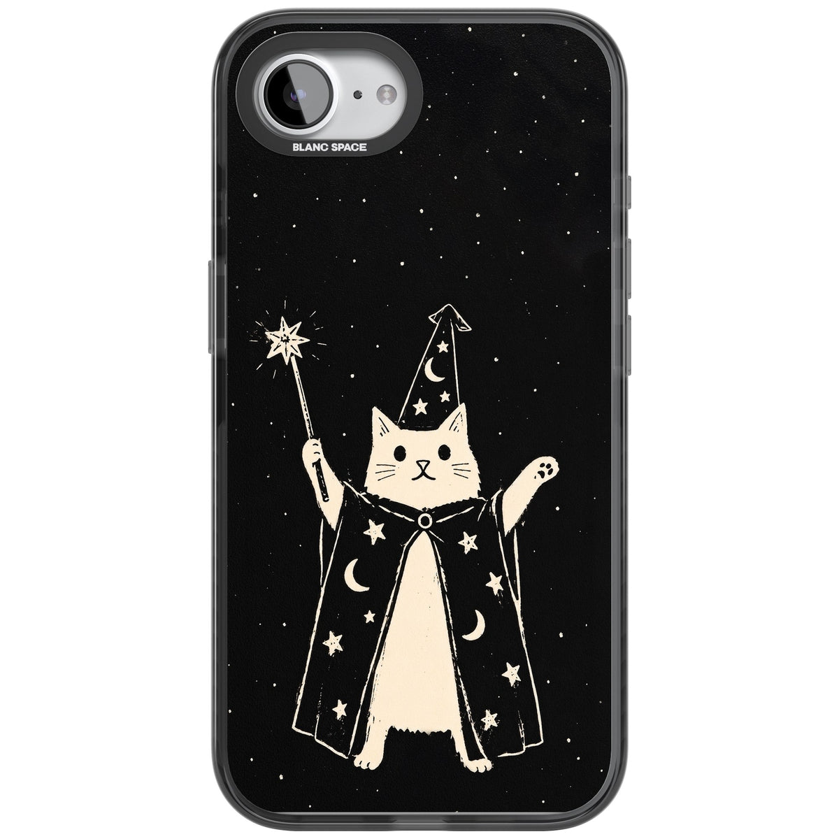 Whisker Wizard iPhone 16e / iPhone 17e Impact Black Phone Case front