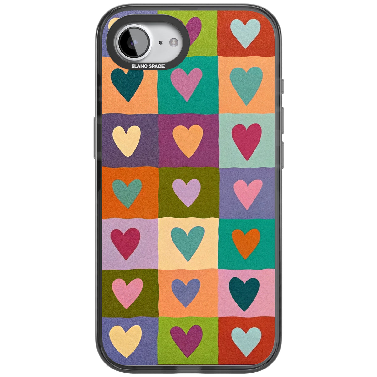Heart Quilt iPhone 16e / iPhone 17e Impact Black Phone Case front