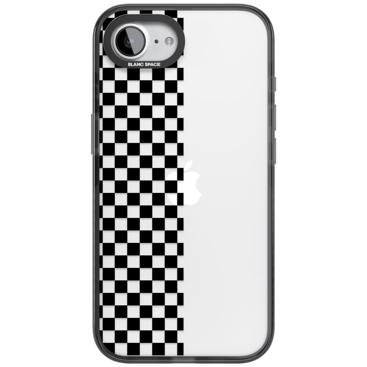 Half Black Check iPhone 16e / iPhone 17e Impact Black Phone Case front