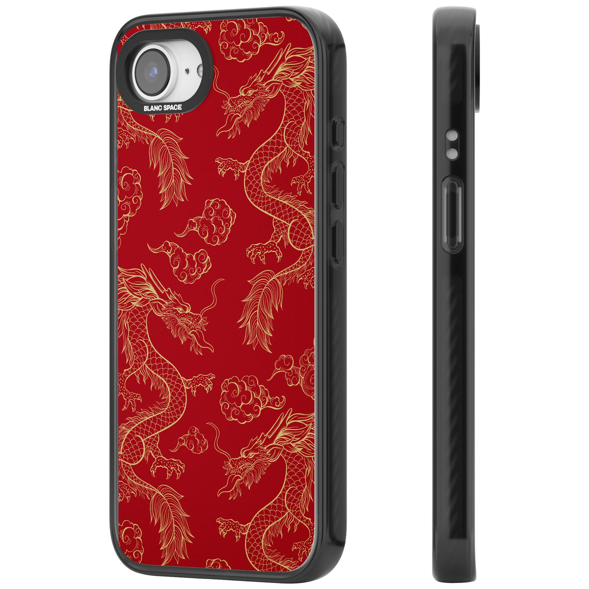 Crimson Dynasty iPhone 16e / iPhone 17e Impact Black Phone Case side