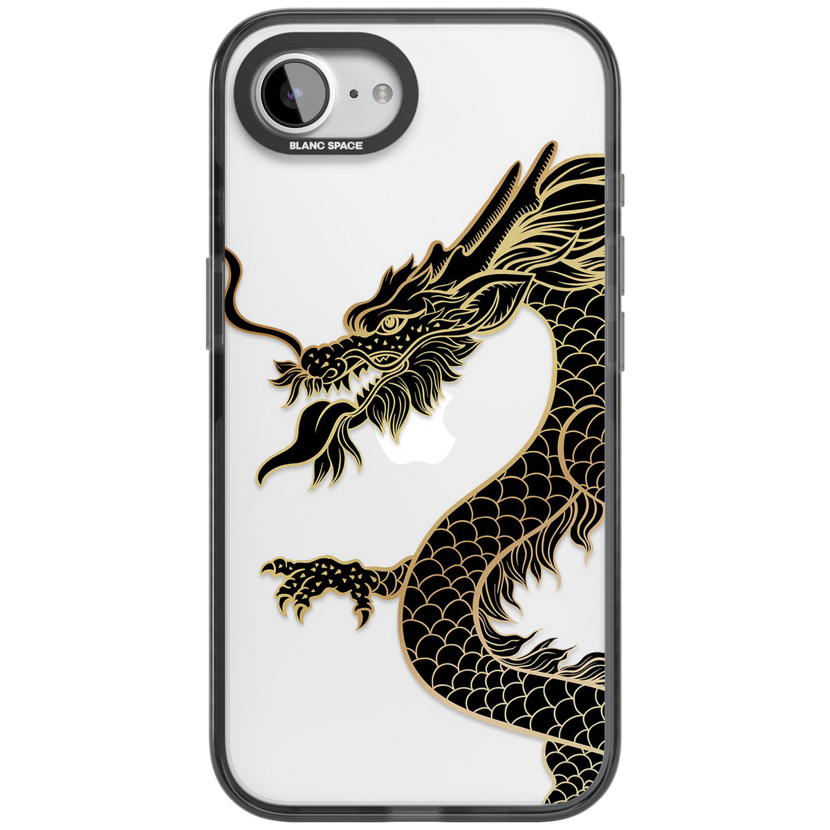 Large Black Dragon iPhone 16e / iPhone 17e Impact Black Phone Case front
