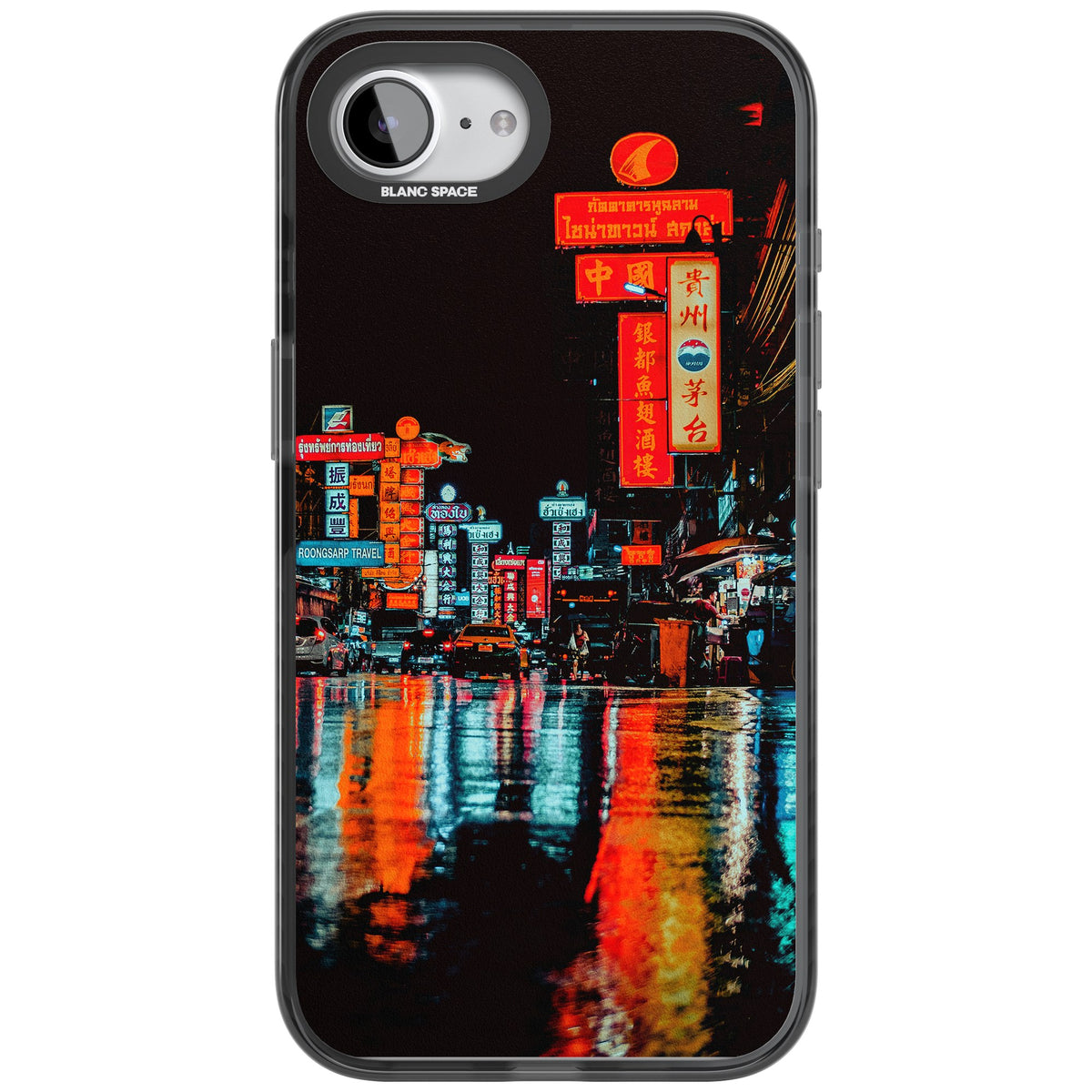 Neon City iPhone 16e / iPhone 17e Impact Black Phone Case front