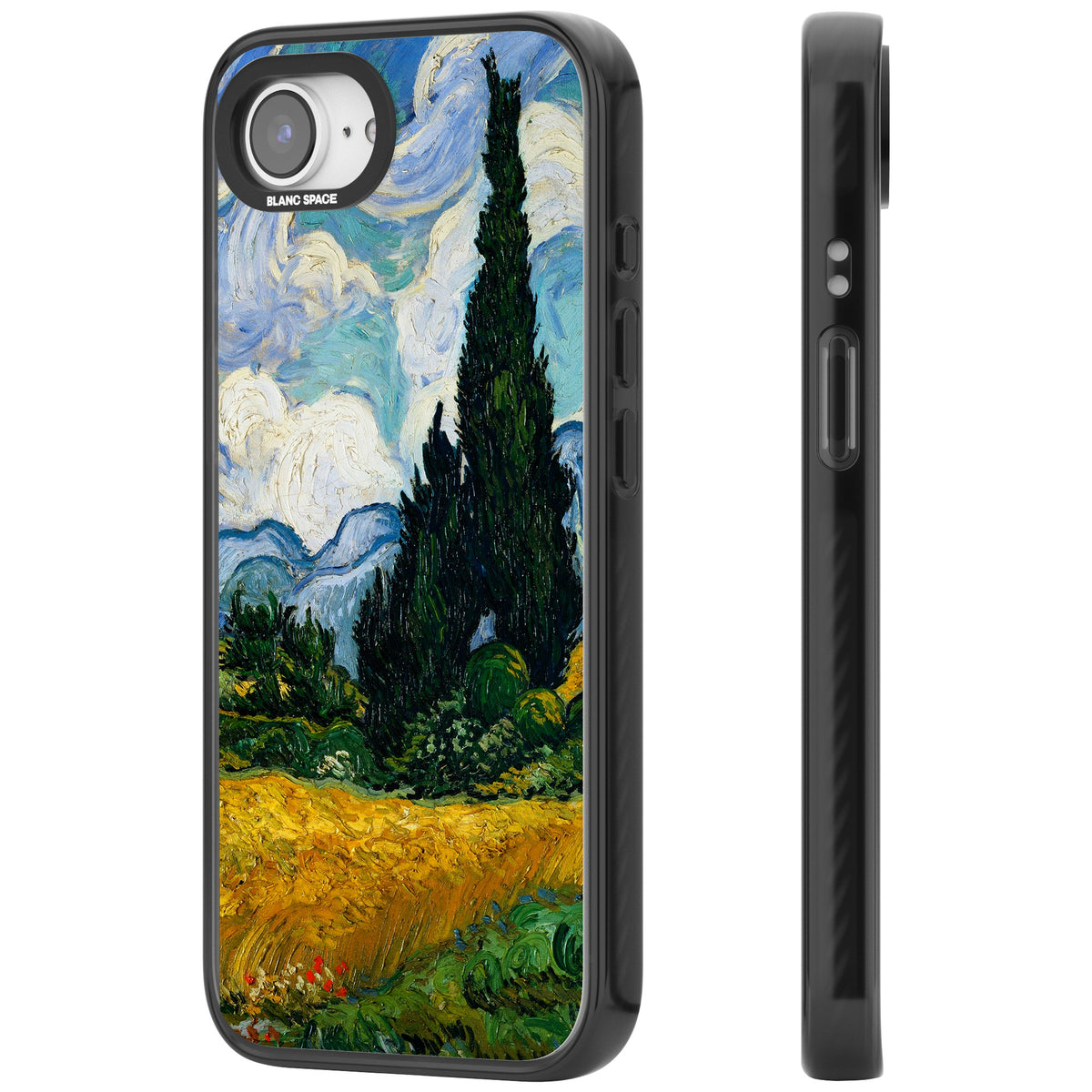 Wheat Field With Cypresses By Vincent Van Gogh iPhone 16e / iPhone 17e Impact Black Phone Case side