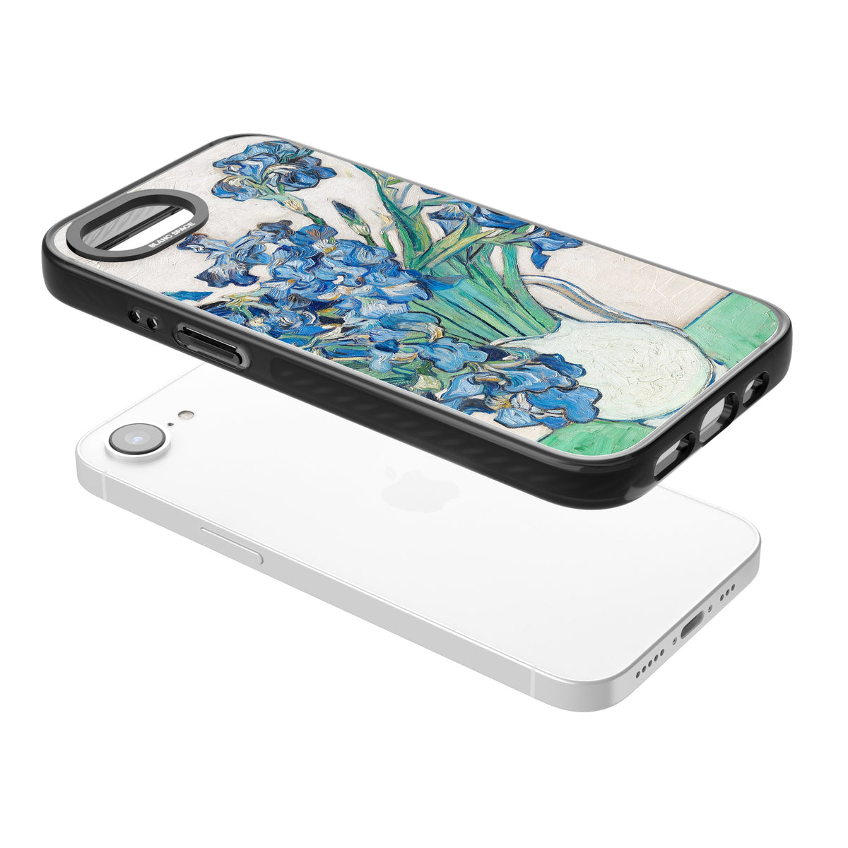 Irises By Vincent Van Gogh iPhone 16e / iPhone 17e Impact Black Phone Case angled