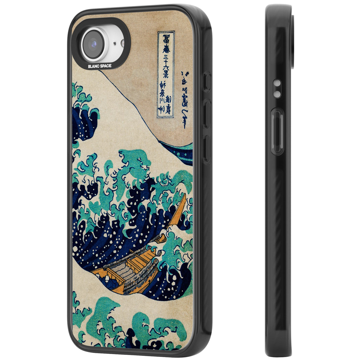 The Great Wave By Katsushika Hokusai iPhone 16e / iPhone 17e Impact Black Phone Case side
