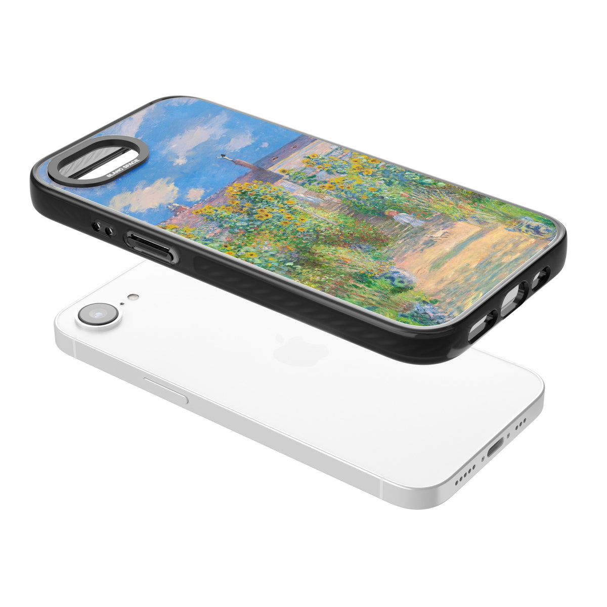 Garden at Vetheuil iPhone 16e / iPhone 17e Impact Black Phone Case angled