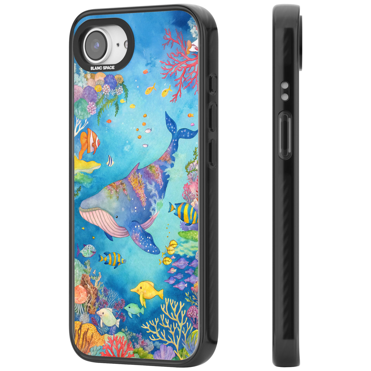 Coral Lagoon iPhone 16e / iPhone 17e Impact Black Phone Case side