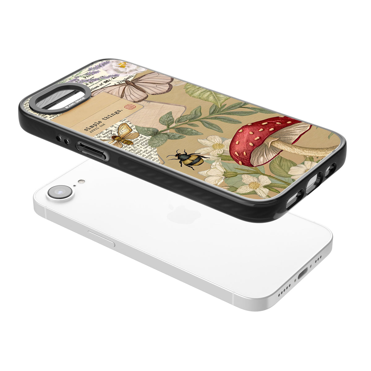 Simple Things iPhone 16e / iPhone 17e Impact Black Phone Case angled