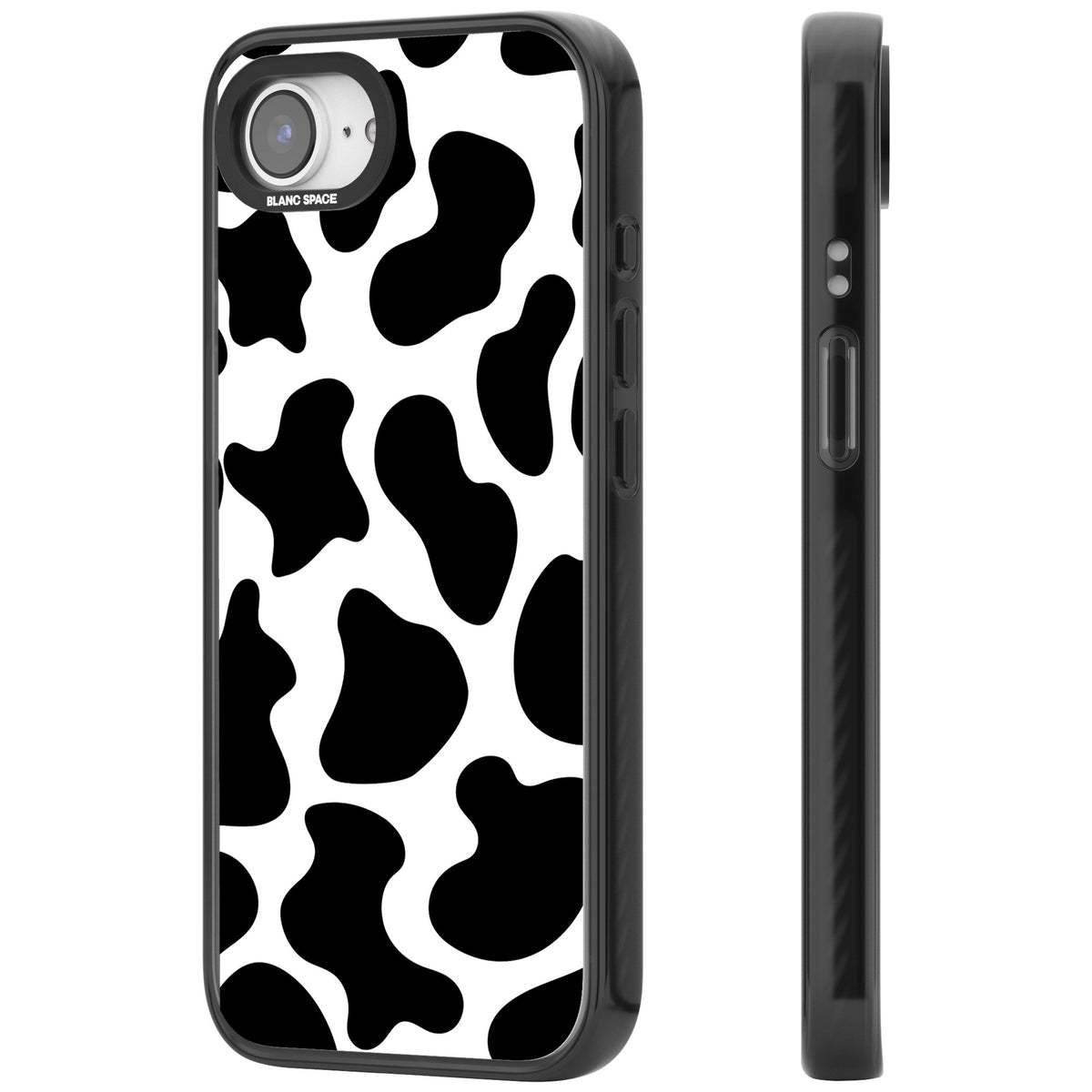 Cow Print iPhone 16e / iPhone 17e Impact Black Phone Case side