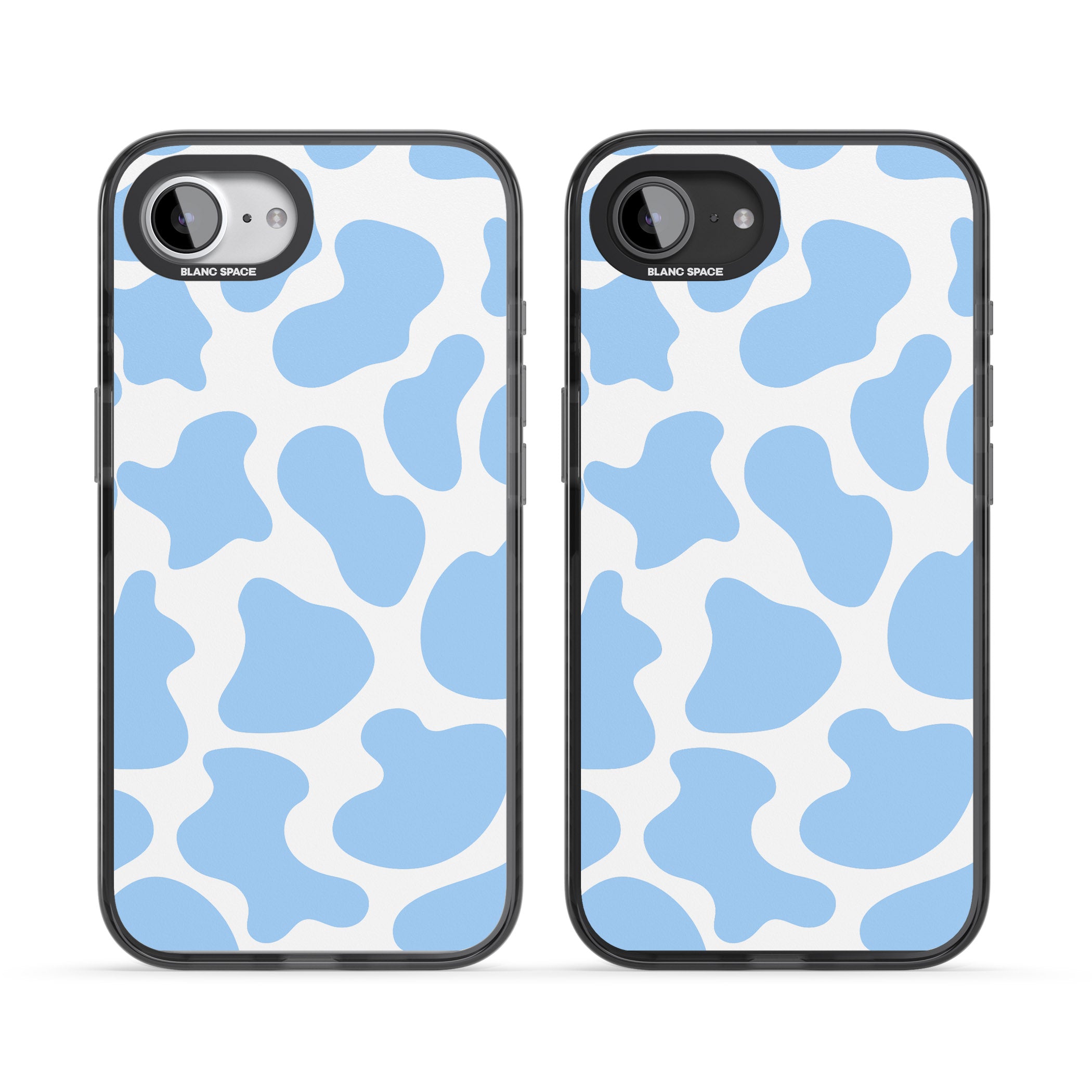 Blue And White Cow Print