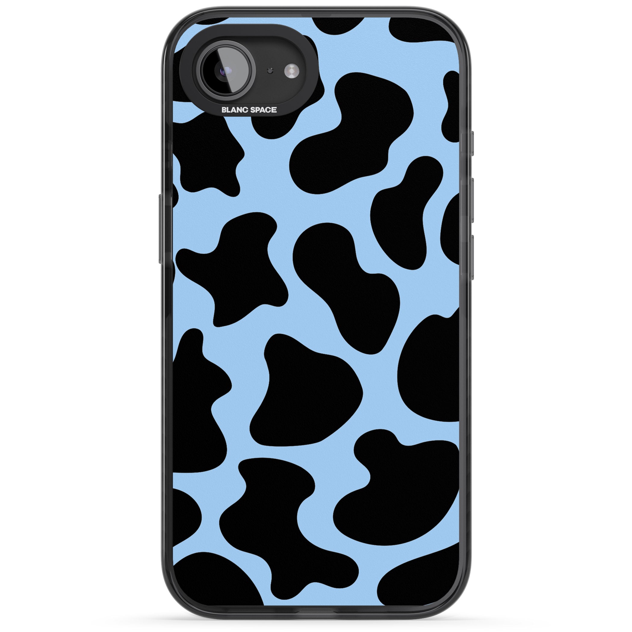 Blue And Black Cow Print