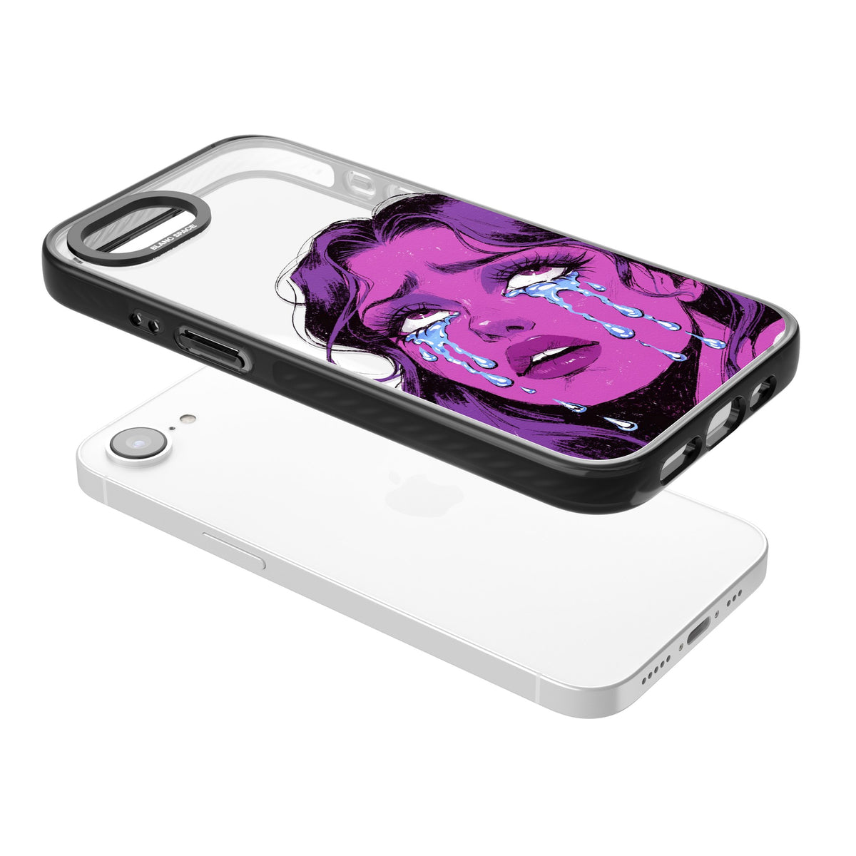 Drama Queen iPhone 16e / iPhone 17e Impact Black Phone Case angled