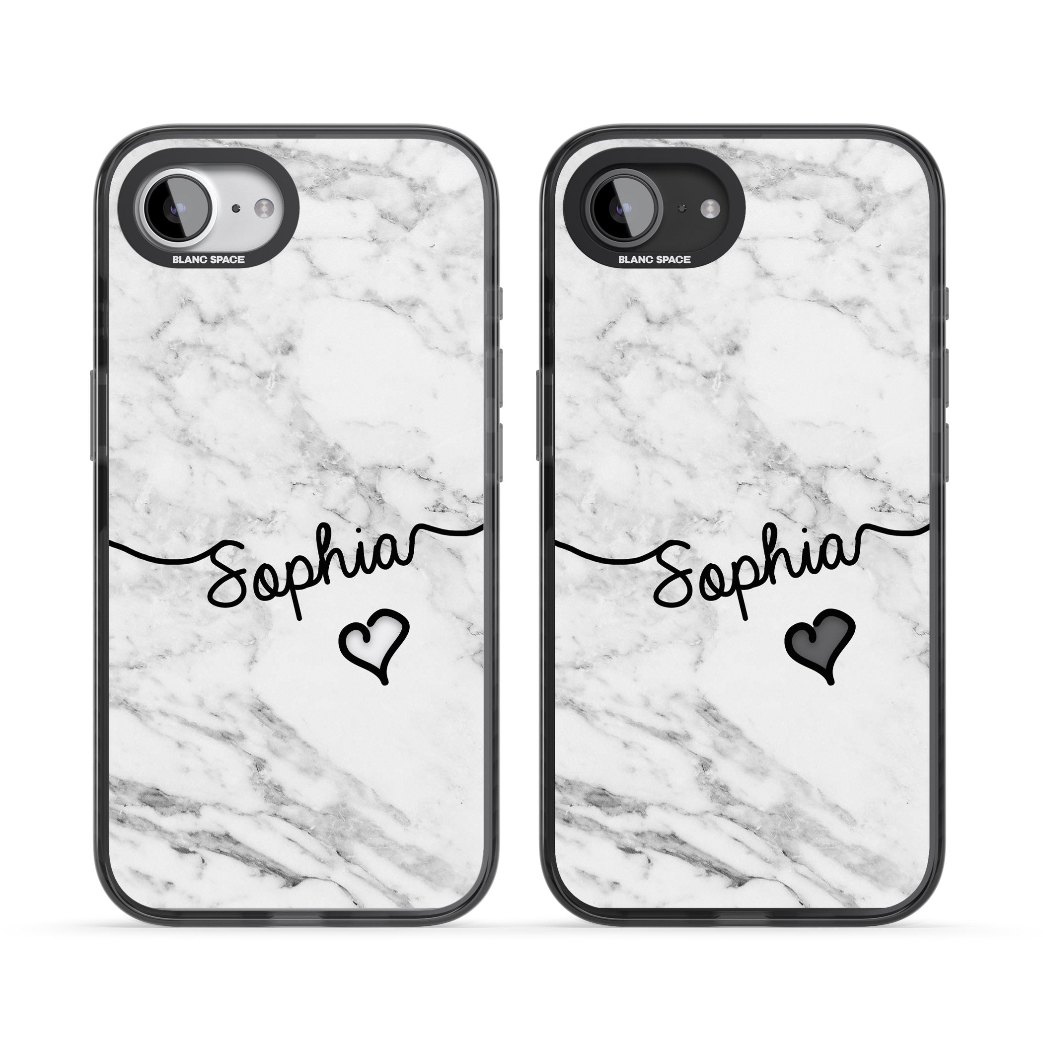 Personalised White Marble Heart